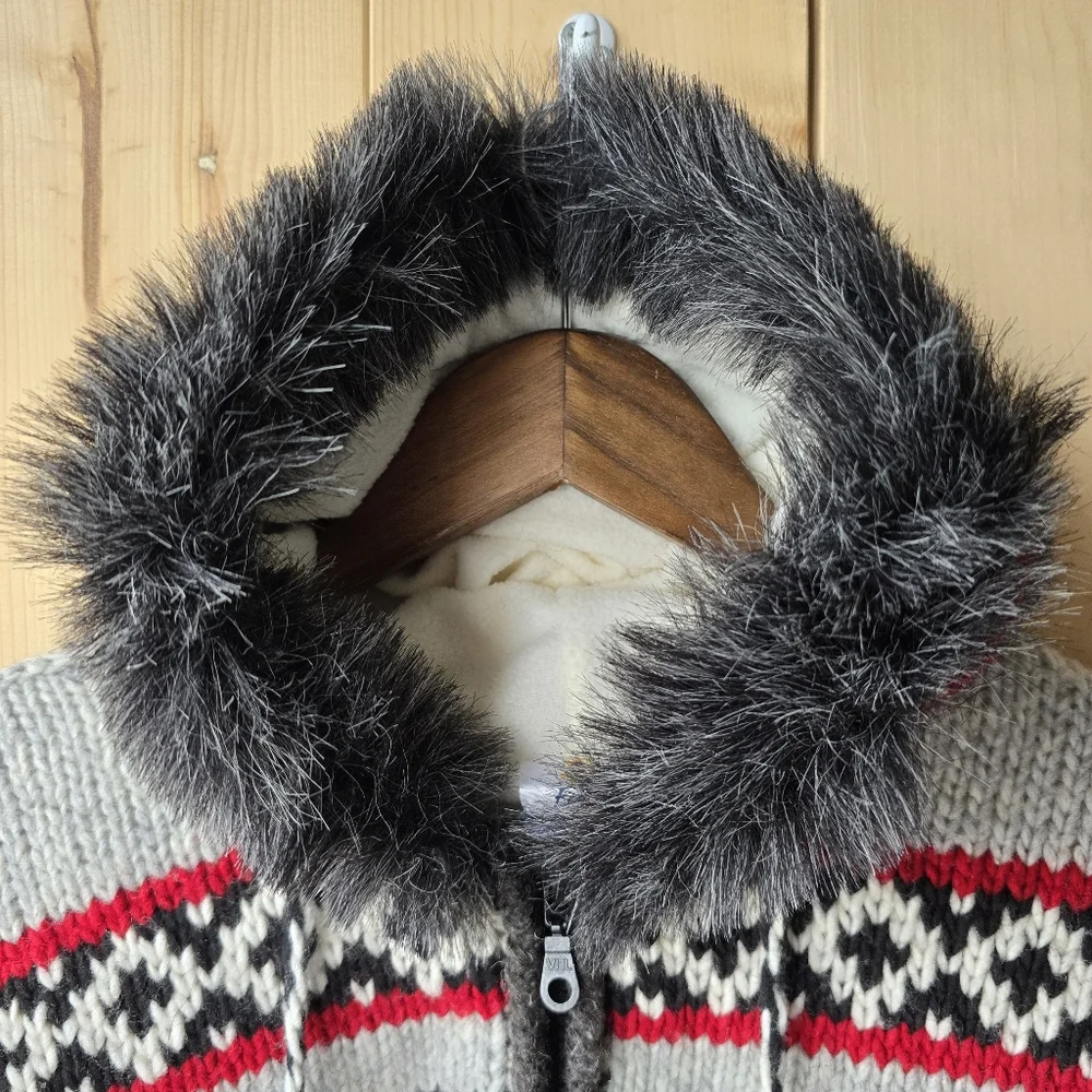Ecu Arts Canada 100% Wool Zip Up Winter Coat Grey Womens Small - Picture 4 of 9